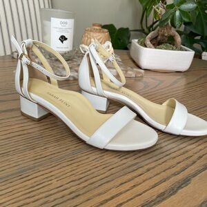 Sarah Flint White Block Heel Sandals